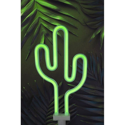 Cactus Solar Garden Stake Light Decoration Green LED - 40cm Neon by Bright Garden