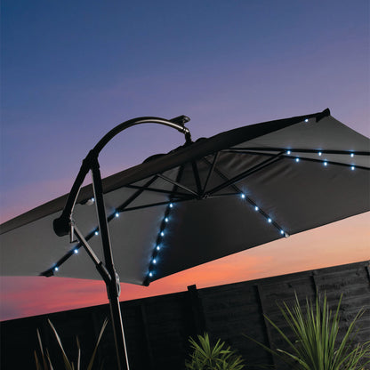 Overhang Garden Parasol - 3M Charcoal