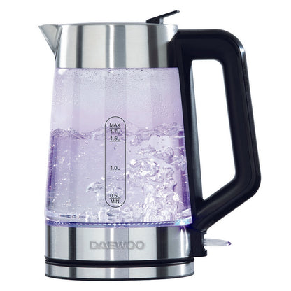 Illuminating Easy Fill Kettle By Daewoo - Tempered Glass 1.7 Litre