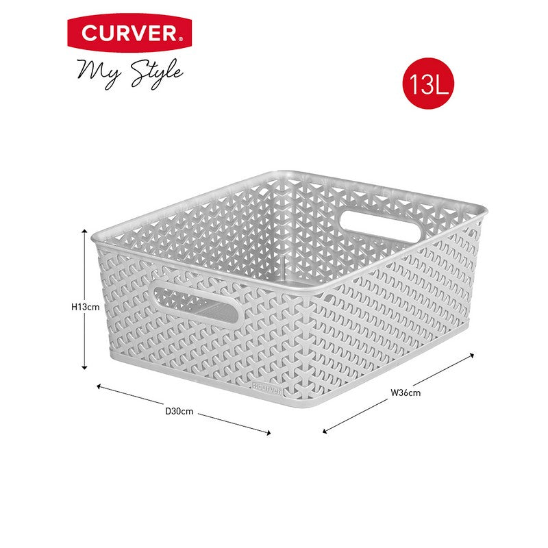 Plastic Storage Box 13 Litres - Grey My Style by Curver