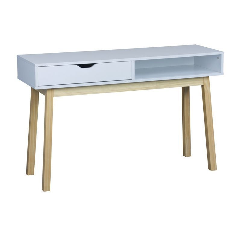 Malmo Console Table White 1 Shelf 1 Drawer