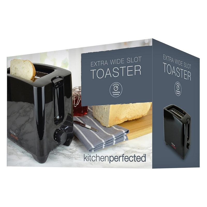 Extra Wide Slot Toaster By KitchenPerfected - Black