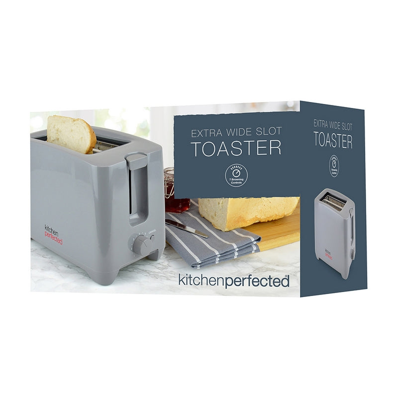 Extra Wide Slot Toaster By KitchenPerfected - Grey