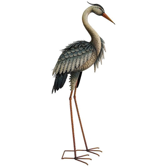 Large Heron Metal Garden Sculpture 109cm