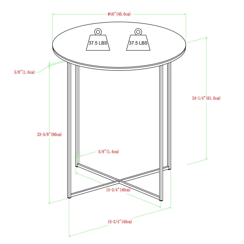 Deco Circular Side Table Gold and Grey