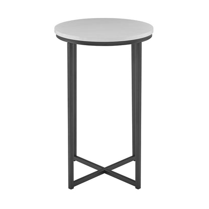 Deco Circular Side Table Black & White