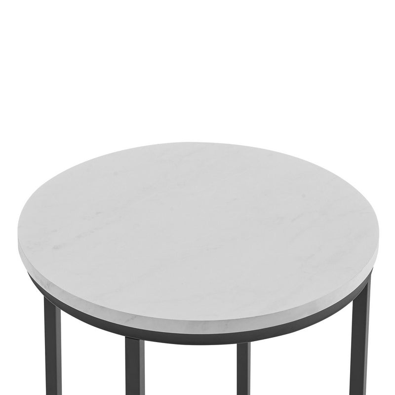 Deco Circular Side Table Black & White