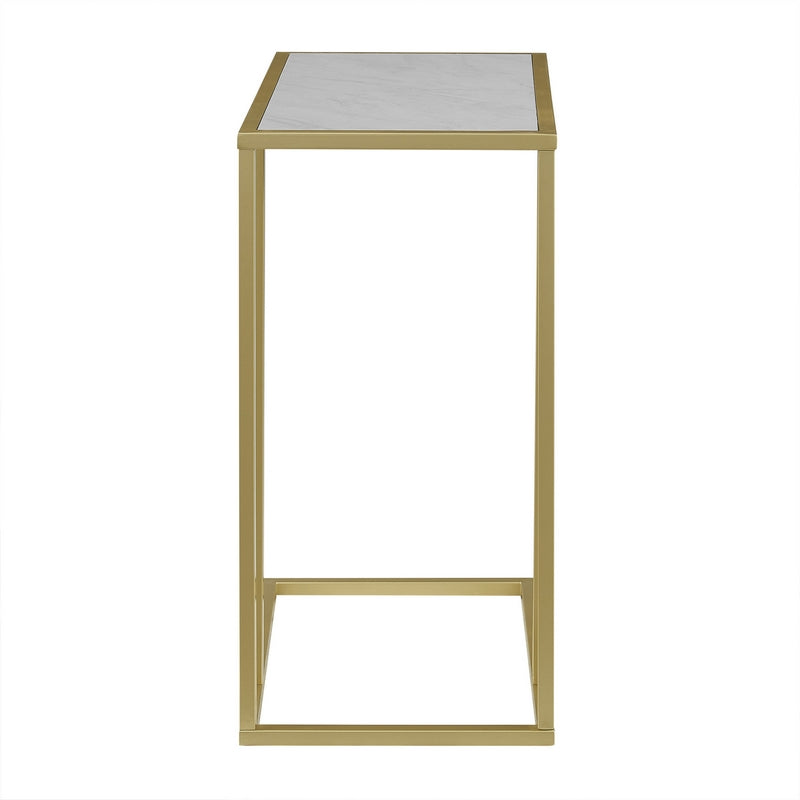 Deco Side Table Gold and White