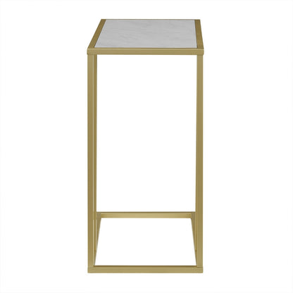 Deco Side Table Gold and White