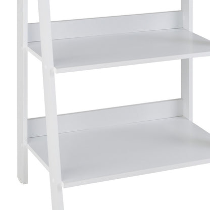 Ladder Tall Bookcase White 4 Shelves