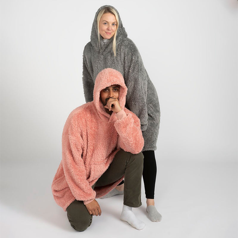 Fleece Teddy Hoodie Pink - One Size