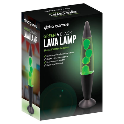 Lava Lamp Black And Green 16in