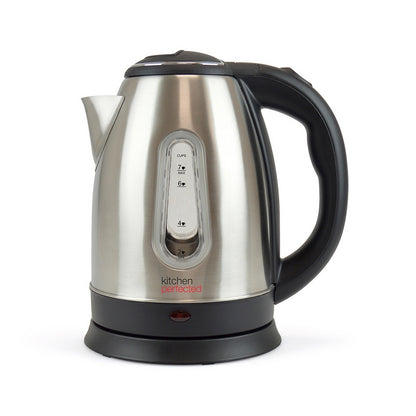 Cordless Kettle 1.7L Brushed Steel - Fast Boil 3000W