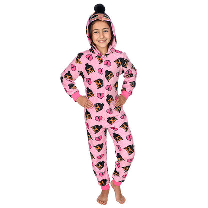 Kids L.O.L. Fleece Zip-Up Onesie Pink - Age 7-8