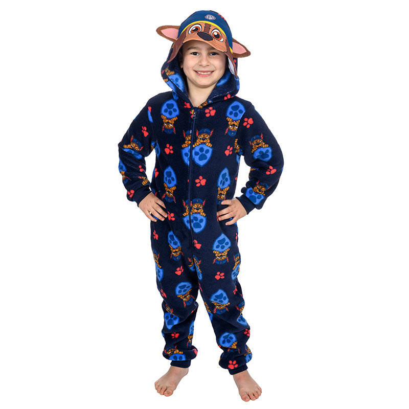 Kids Paw Patrol Chase Fleece Zip-Up Onesie Blue - Age 3-4