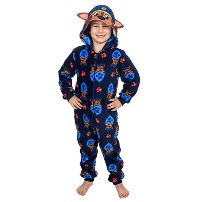 Kids Paw Patrol Chase Fleece Zip-Up Onesie Blue - Age 3-4