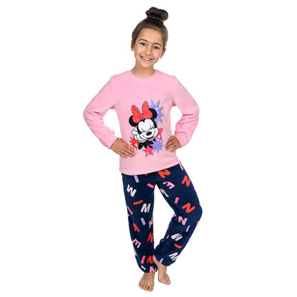 Kids Fleece Twosie Minnie Mouse Pink and Blue - Age 3-4