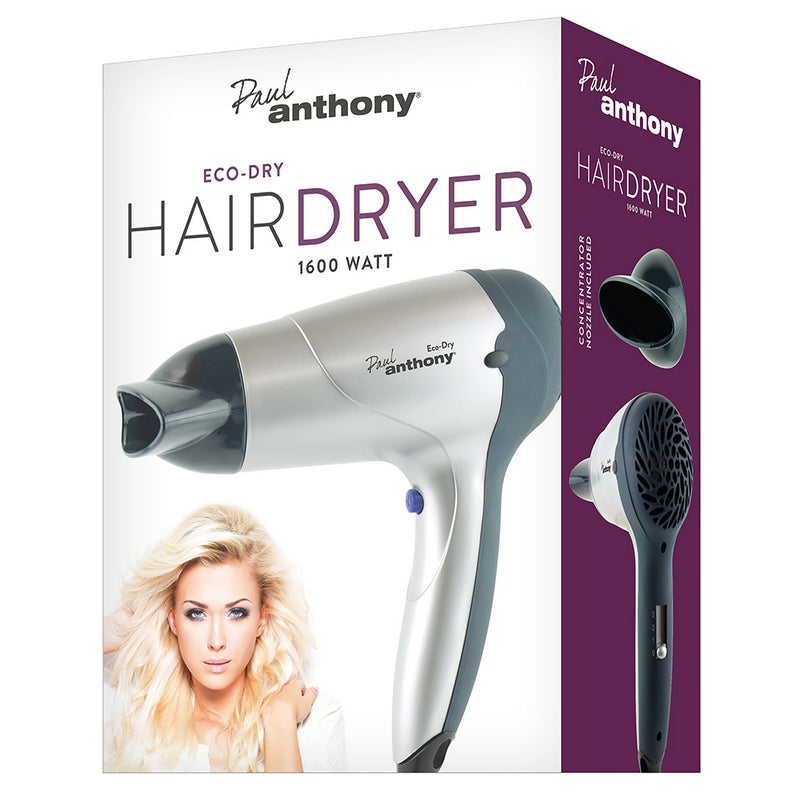 Eco-Dry Hair Dryer By Paul Anthony - 1600W