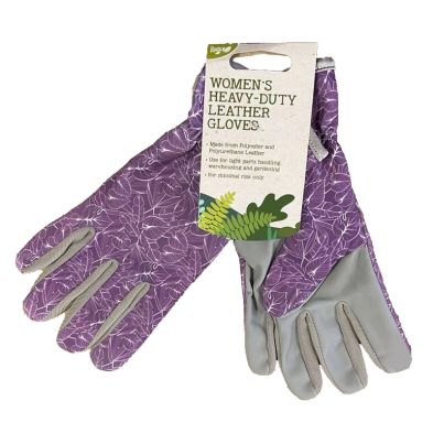 Heavy Duty Gardening Gloves Ladies - Grey Purple