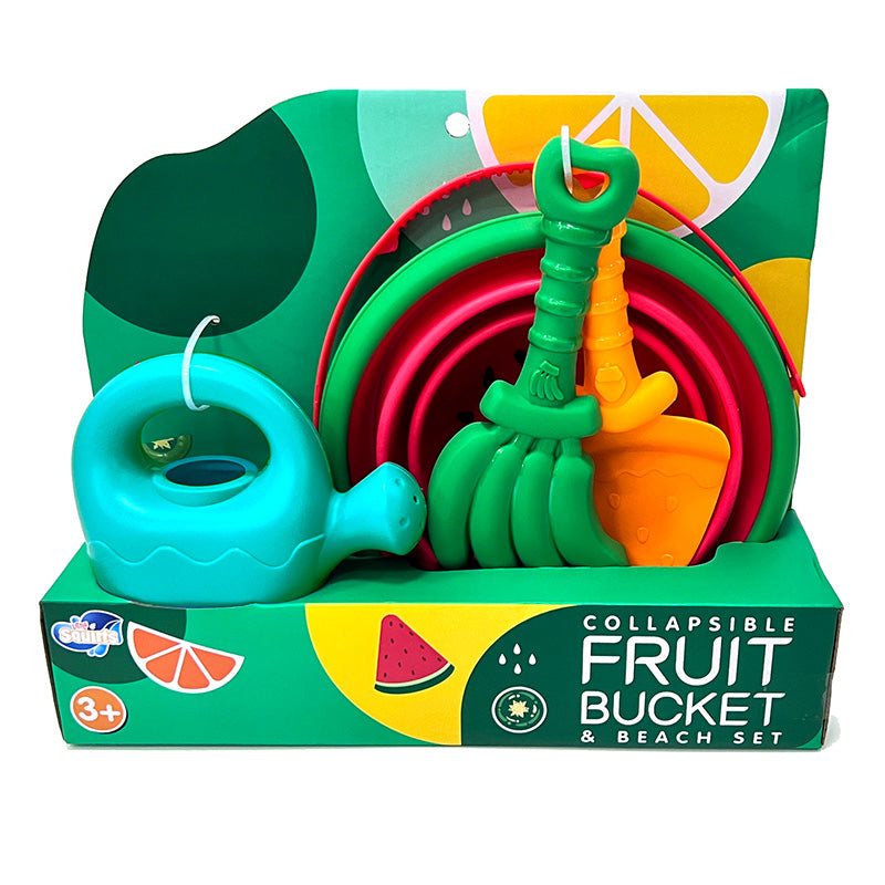 Collapsible Beach Bucket Set - Tropical Fruit Theme