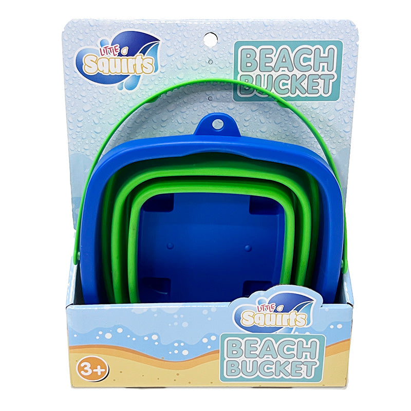 Collapsible Beach Bucket - Blue And Green