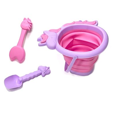 Unicorn Beach Play Set With Collapsible Bucket - Purple And Pink