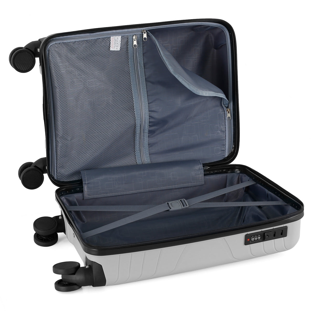 Wheeled Cabin Suitcase 28 Litre - New Silver