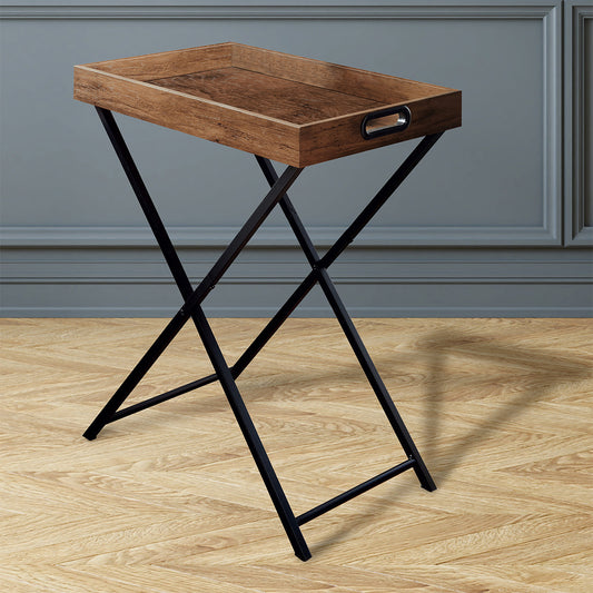 Brooklyn Side Tray Table Black & Brown