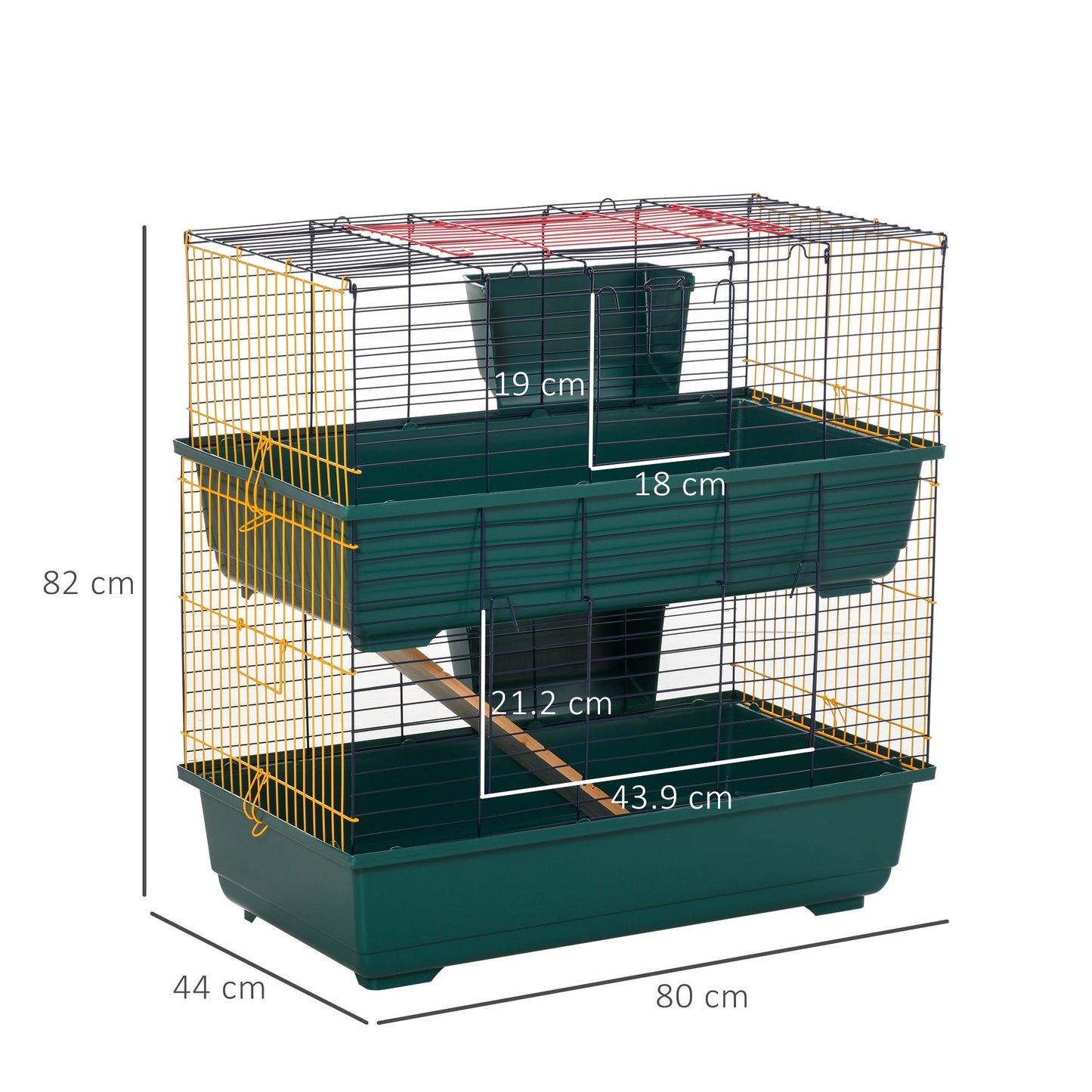 2 Tier Small Animal Cage Multicoloured by Pawhut