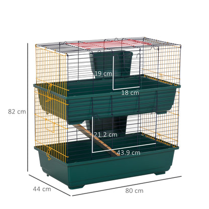 2 Tier Small Animal Cage Multicoloured by Pawhut