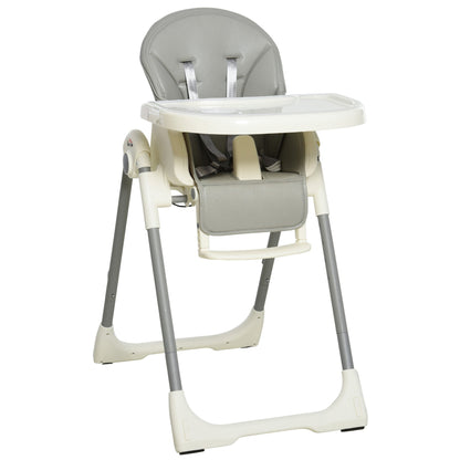 Babies Foldable PU Highchair Grey