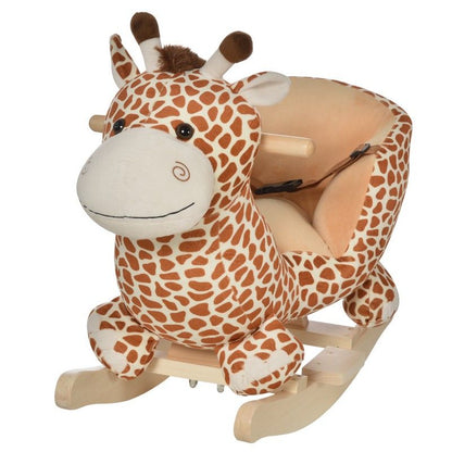 Homcom Kids Rocking Horse Toys Giraffe Seat With Sound Toddlers Baby Toy