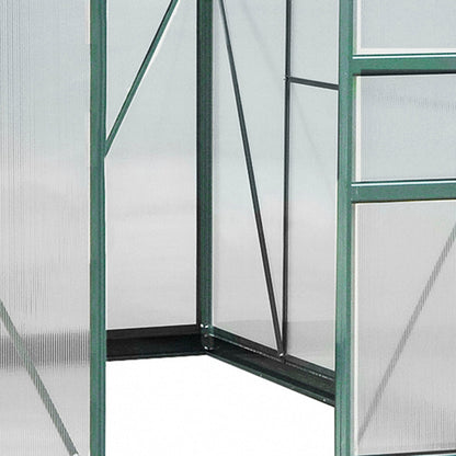 Clear Polycarbonate Greenhouse Large Walk-In Green House Garden Plants Grow Galvanized Base Aluminium Frame w/ Slide Door 6 x 8ft