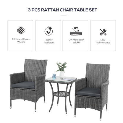 Three-Piece Rattan Chair Set