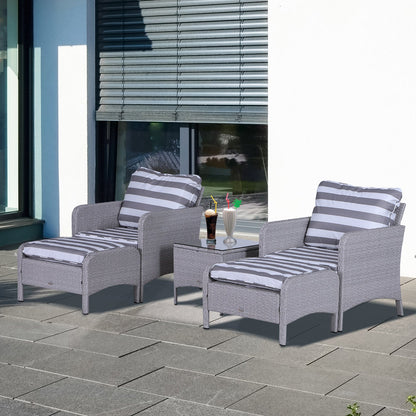 5-Piece Pe Rattan Garden Furniture Set