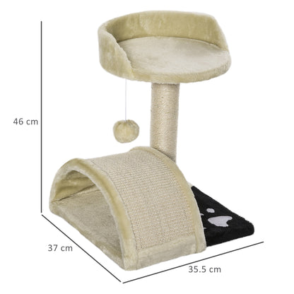 PawHut 36Lx36Wx44H cm Cat Tree Scratching Post-Beige