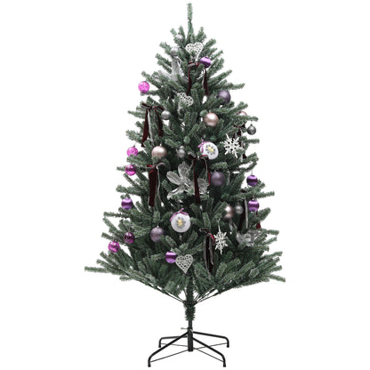 6ft Decorated Christmas Tree Artificial - Dark Green with LED Lights Warm White 796 Tips