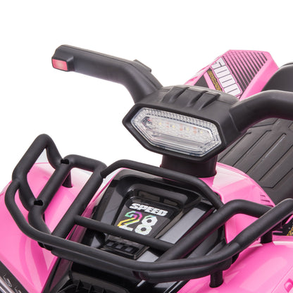 6V Kids Electric Ride on Car Toddlers Quad Bike ATV Toy With Music for 18-36 months Pink