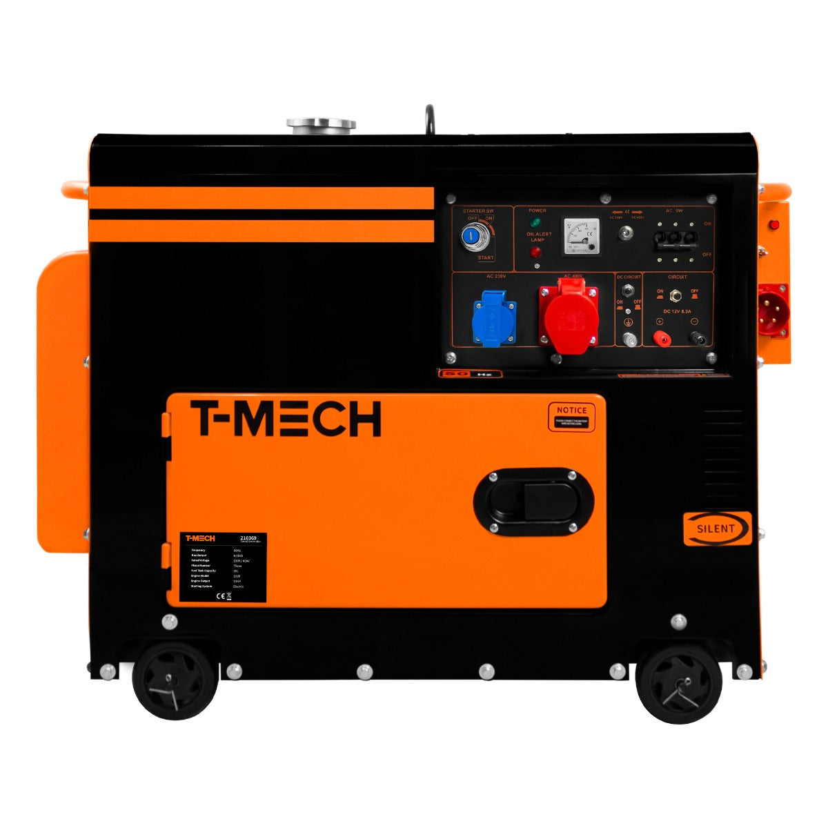 T-Mech Portable Silent Diesel Generator Three Phase 400V