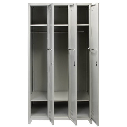 Steel Locker 3 Compartments 180cm - Grey & Red Storage by Raven