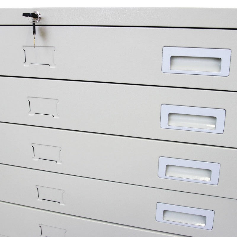 Architects Chest of Drawers Metal Off-white 5 Drawers