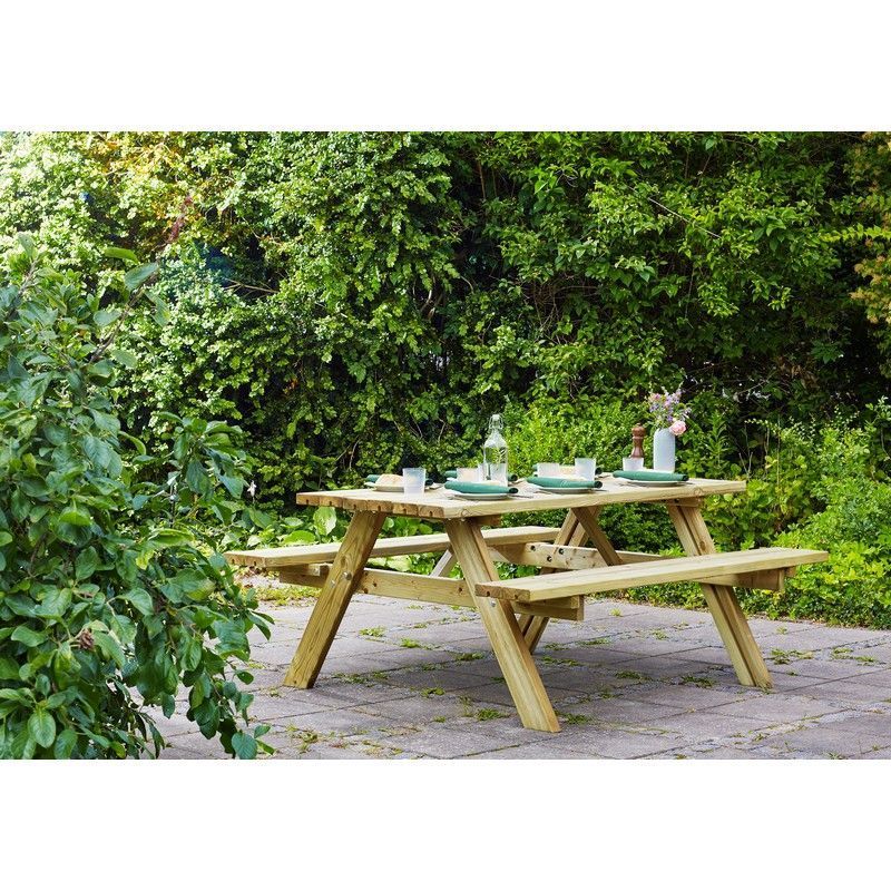 Fold Up Picnic Table - 6 Seat Green Tint by EKJU