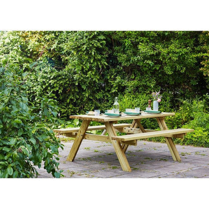 Fold Up Picnic Table - 6 Seat Green Tint by EKJU