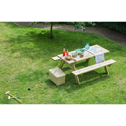 Fold Up Picnic Table - 6 Seat Brown by EKJU