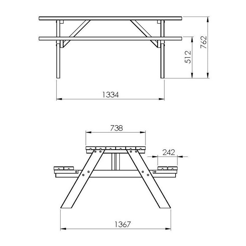 Fold Up Picnic Table - 6 Seat Green Tint by EKJU