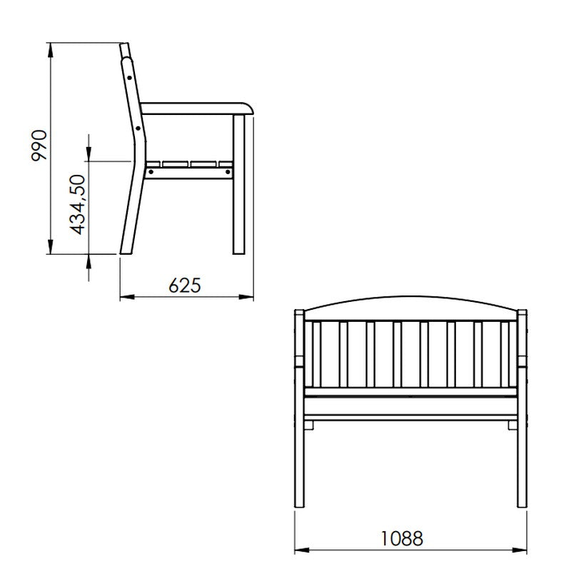 Traditional Bench - 2 Seat Green Tint by EKJU