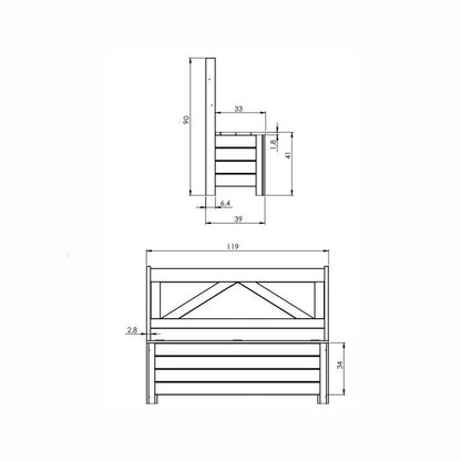 Balcony Storage Bench  - 2 Seat Green Tint by EKJU