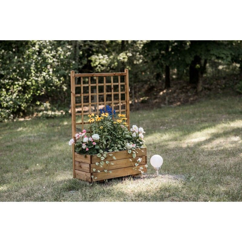 Flower Box Planter Trellis - Brown by EKJU