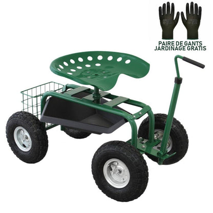 Heavy Duty Wheeled Garden Cart Seat by Raven