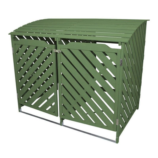 Raven Double 4' 10" x 3' Pent Wheelie Bin Store - Classic Sprayed Vented